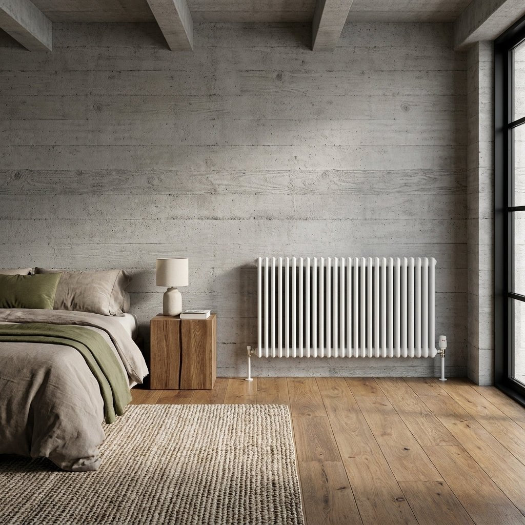 Reina Hedingham Modern Column Horizontal Radiator in 600H x 600W