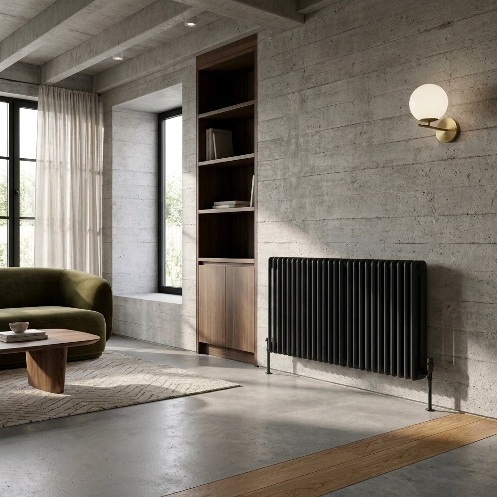 Reina Hedingham Modern Column Horizontal Radiator in 600H x 600W