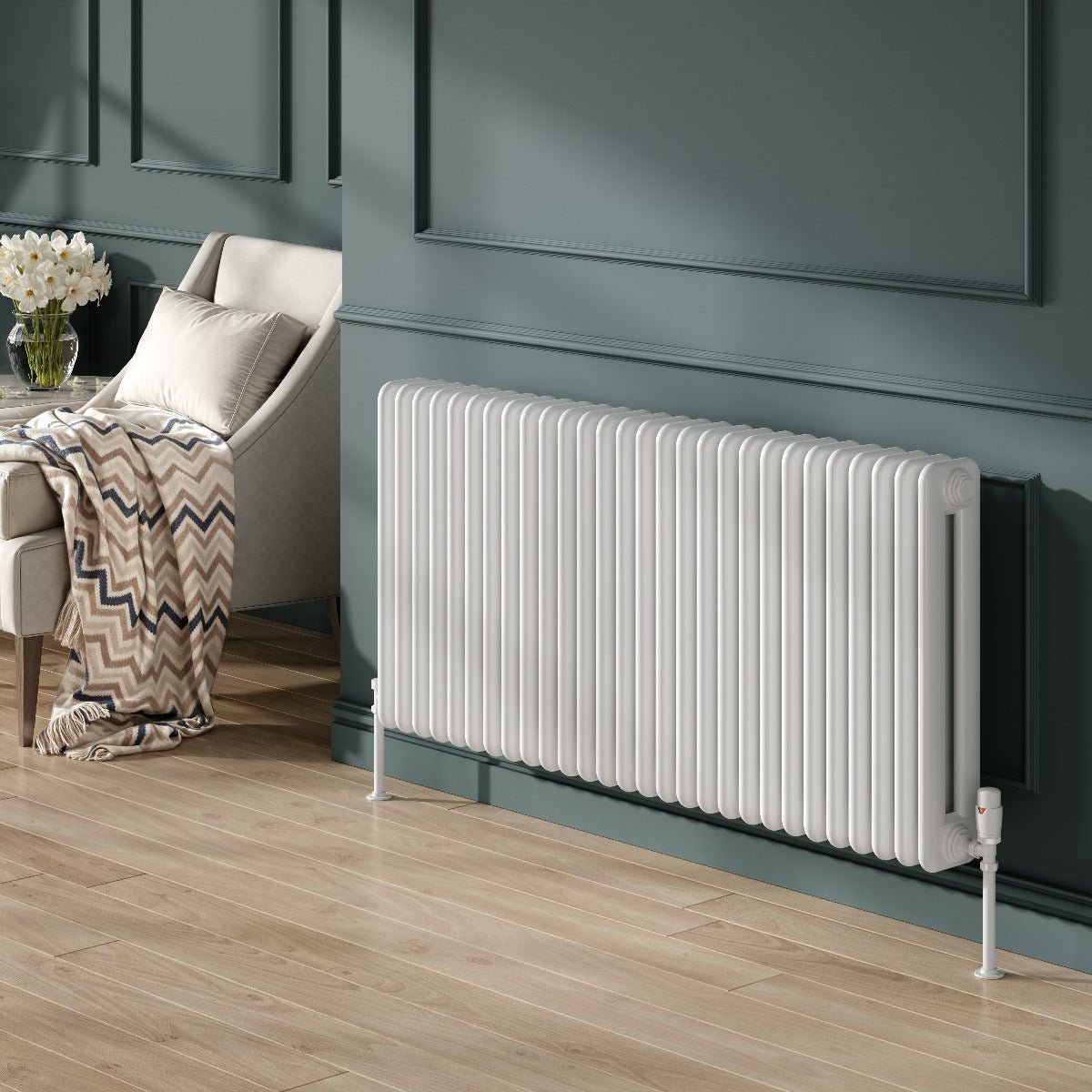 Reina Hedingham Modern Column Horizontal Radiator in 600H x 600W