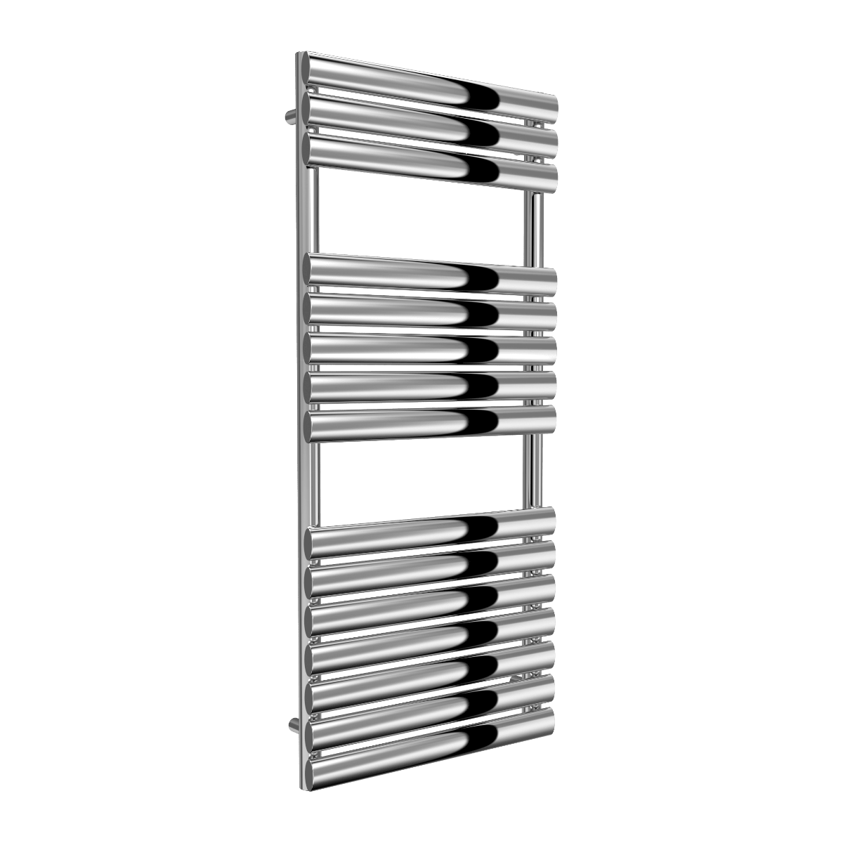 Reina Helin Steel Oval Tube Towel Radiator in Polished Stainless Steel in 1120H x 500W