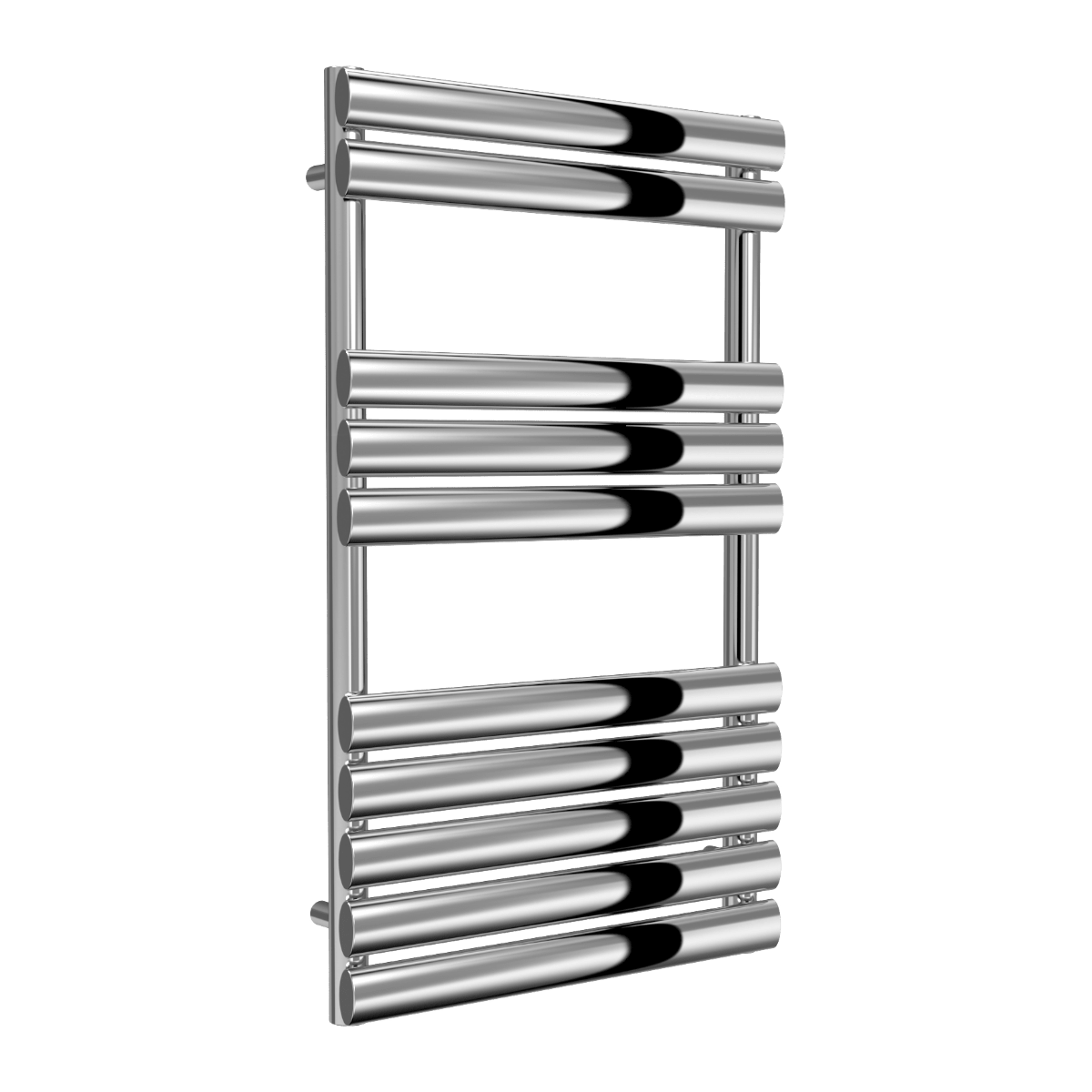 Reina Helin Steel Oval Tube Towel Radiator in Polished Stainless Steel in 826H x 500W