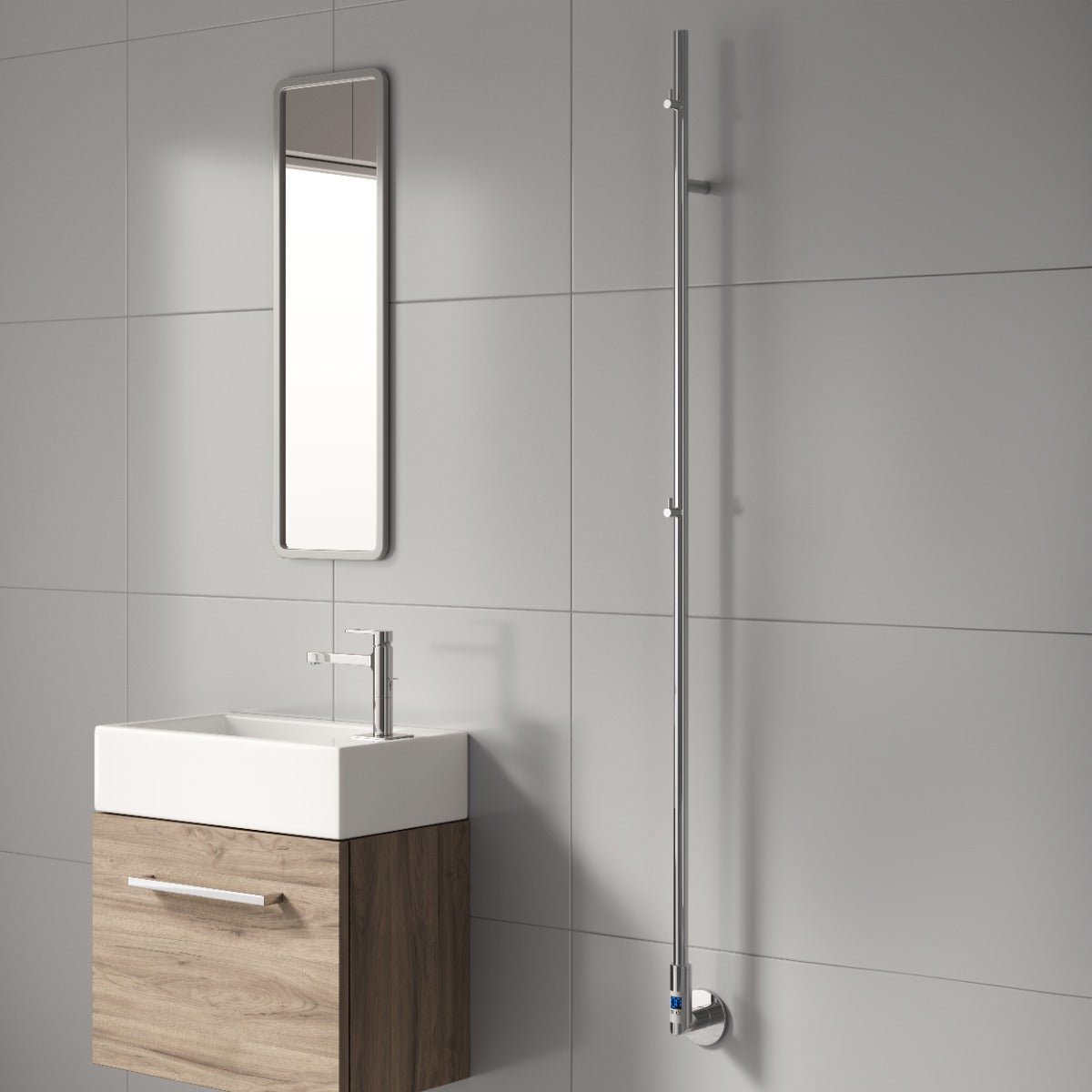 Reina Ines Dry Electric Robe Hanging Stainless Steel Towel Rail in 1500H x 22W