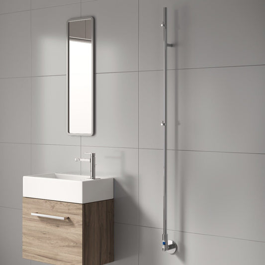 Reina Ines Dry Electric Robe Hanging Stainless Steel Towel Rail in 1500H x 22W
