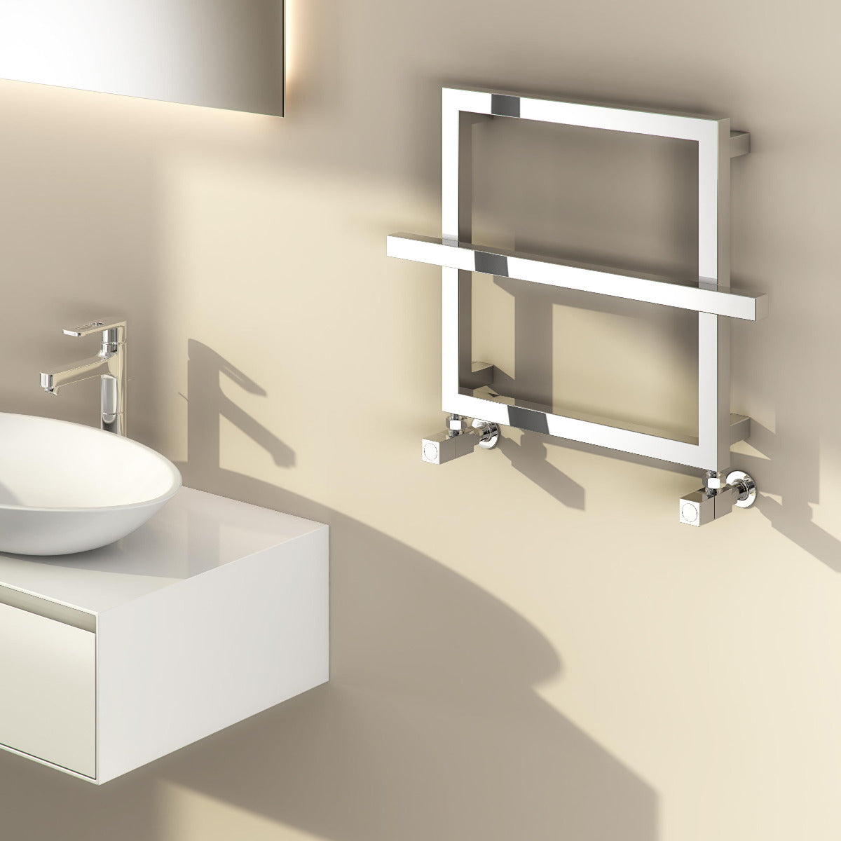 Reina Lago 1 Rectangular Steel Towel Warmer 450H x 600W