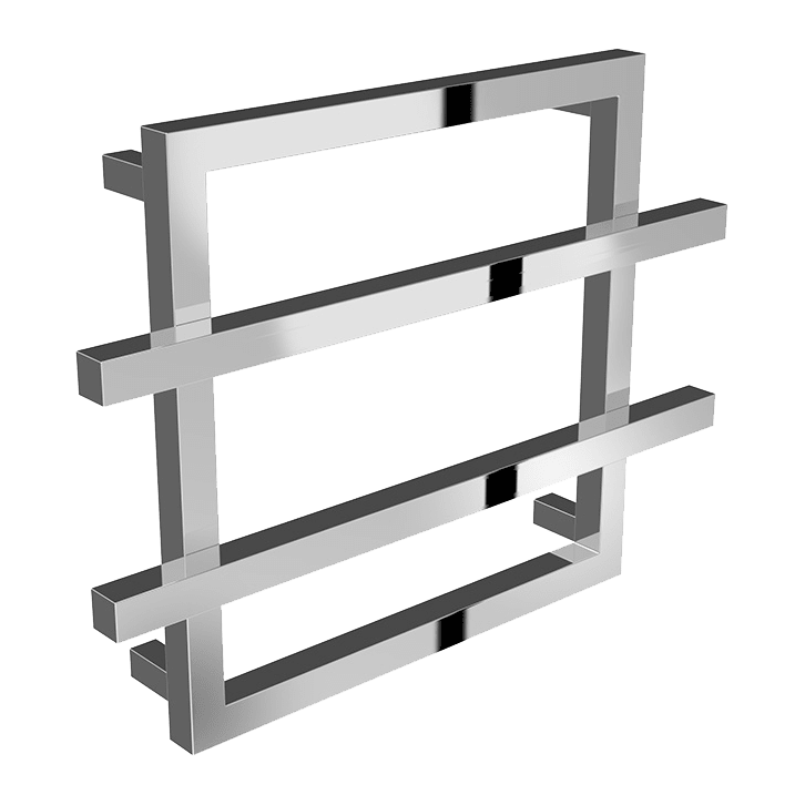 Reina Lago 2 Double Bar Rectangular Steel Towel Warmer in Chrome