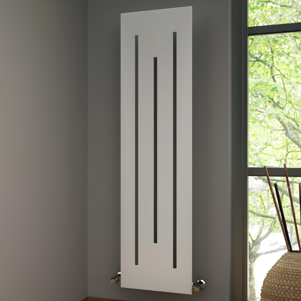 Reina Line Slender Panel Vertical Cut Out Radiator in 1800H x 490W