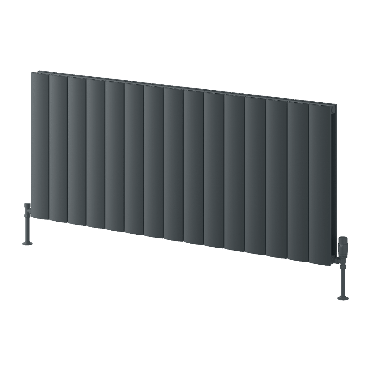 Reina Loco Horizontal Double Panel Aluminium Radiator in Anthracite