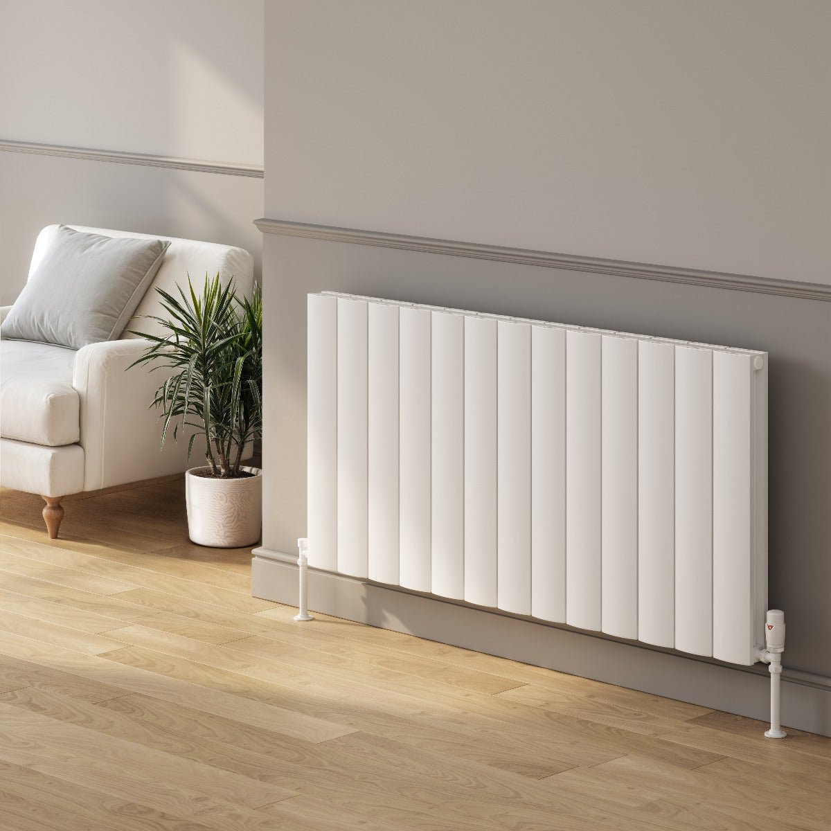 Reina Loco Horizontal Double Panel Aluminium Radiator in Anthracite
