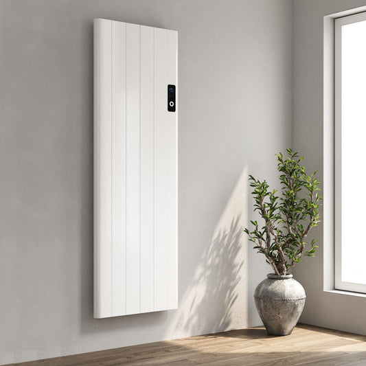 Reina Maia Vertical Aluminium Radiator in White in White
