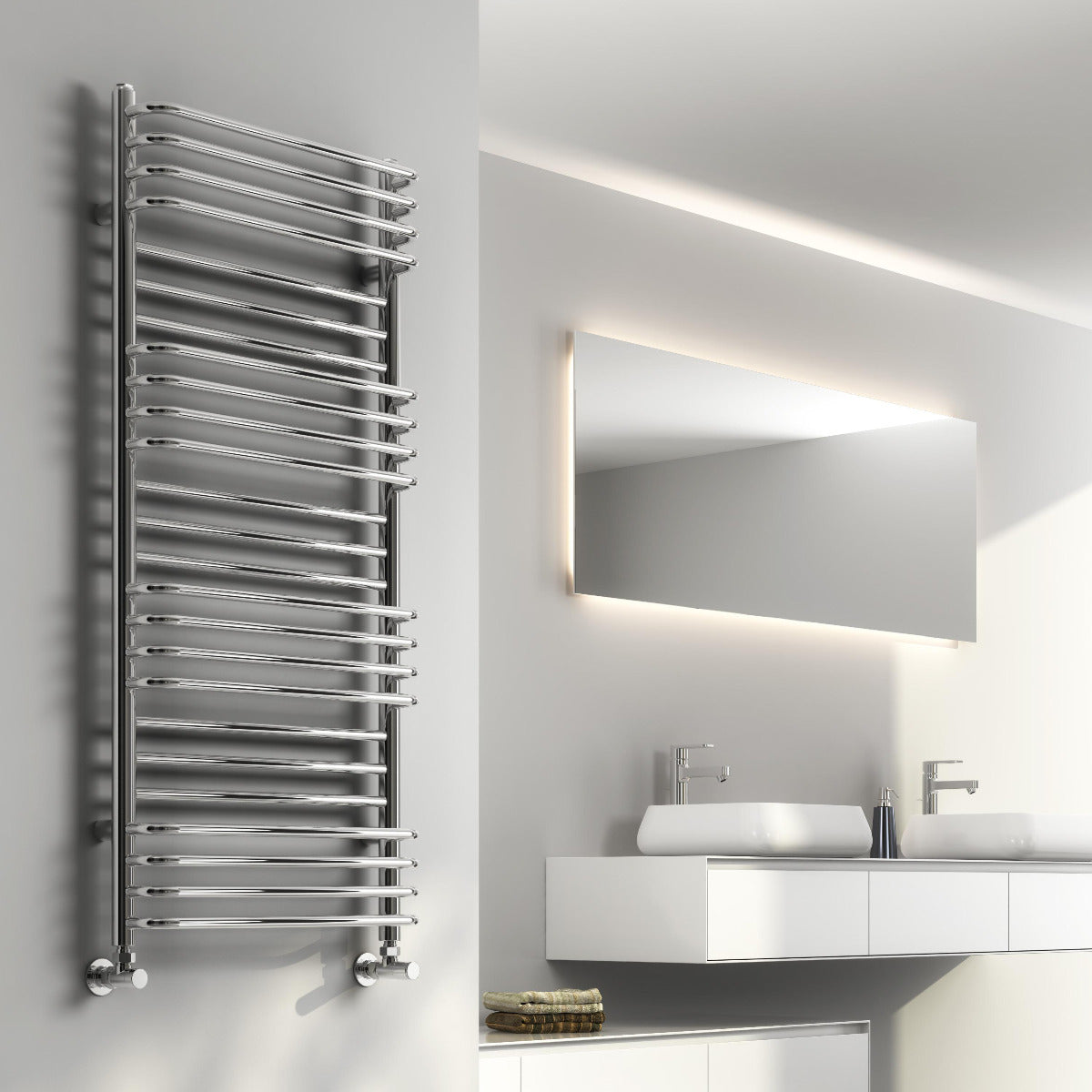Reina Marco Steel Bathroom Towel Radiator in Chrome