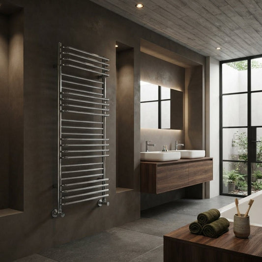 Reina Marco Steel Bathroom Towel Radiator in Chrome in 1100H x 500W