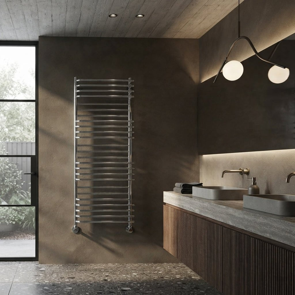 Reina Marco Steel Bathroom Towel Radiator in Chrome in 1100H x 500W