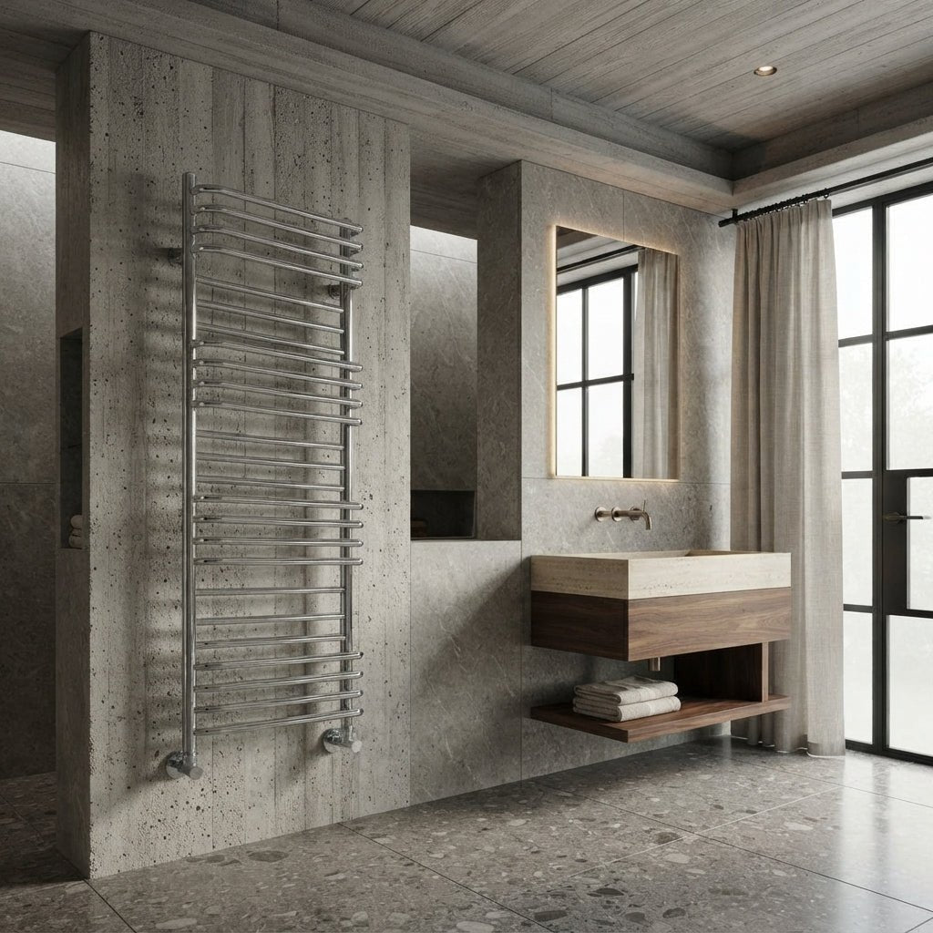Reina Marco Steel Bathroom Towel Radiator in Chrome in 1100H x 500W