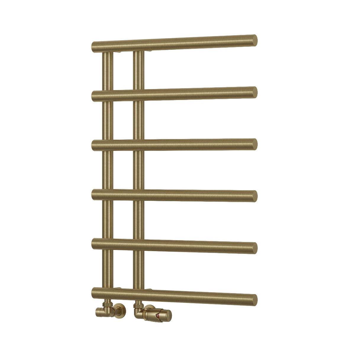 Reina Matera Brushed Brass Cylinder Bar Heated Towel Rail