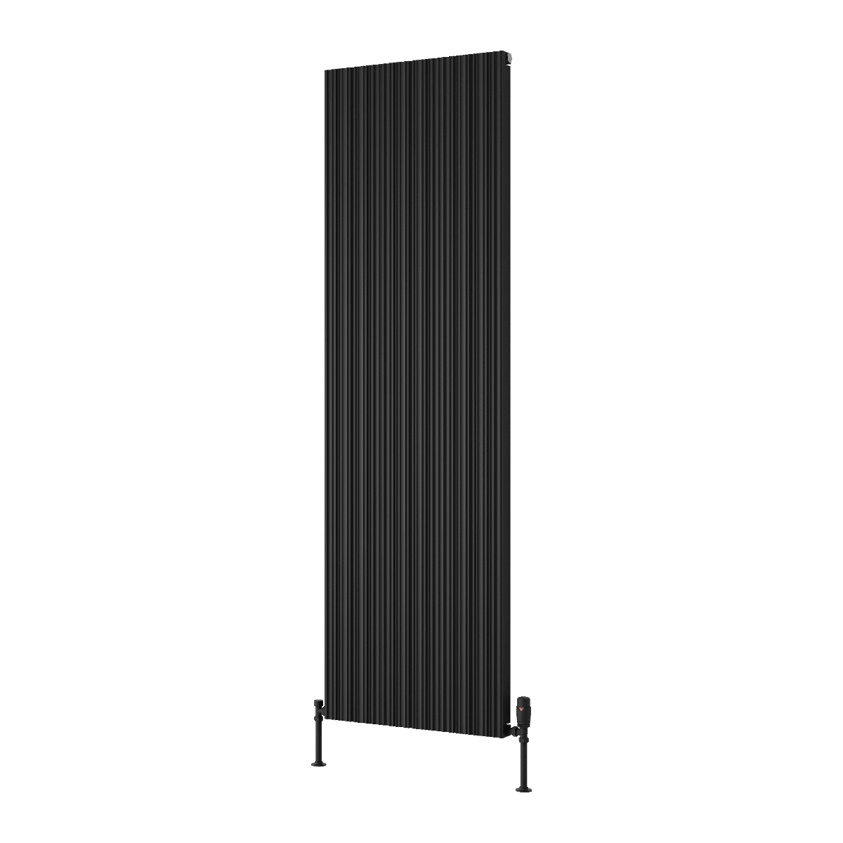 Reina Melvin Tall Contemporary Aluminium Radiator in Black