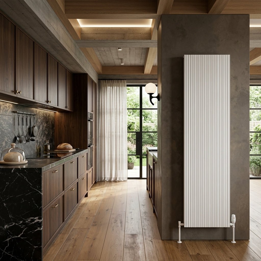 Reina Melvin Tall Contemporary Aluminium Radiator in White