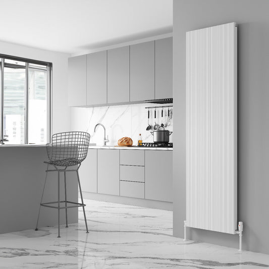 Reina Melvin Tall Contemporary Aluminium Radiator in White