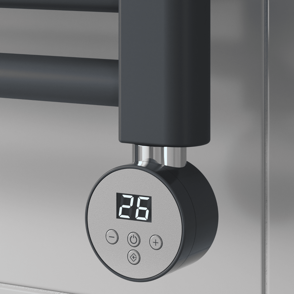 Reina Mini Round Thermostatic Control Unit in Anthracite