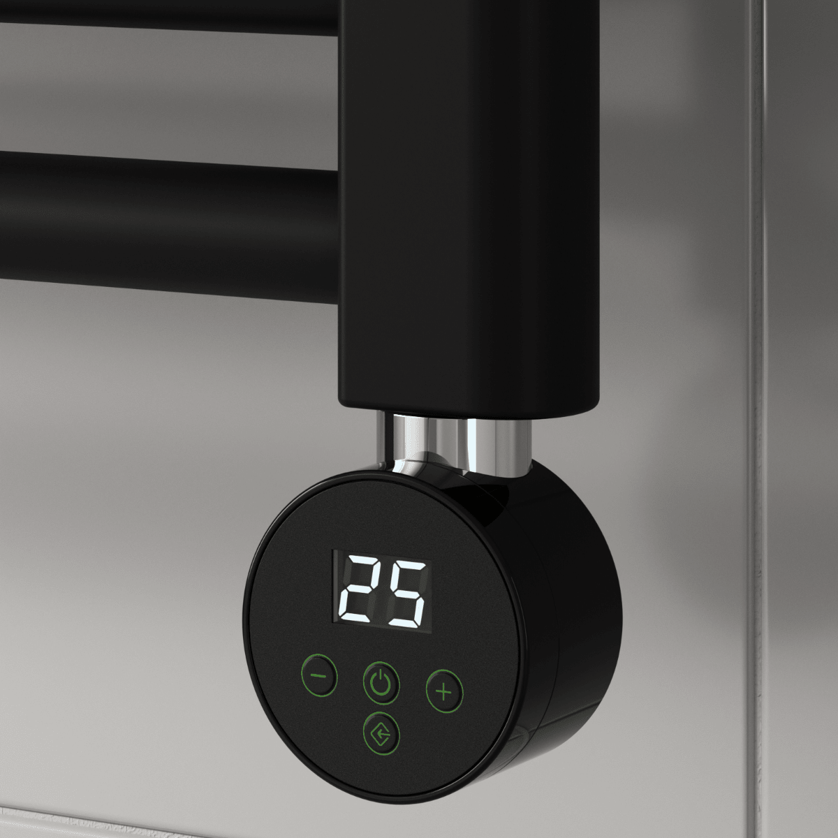 Reina Mini Round Thermostatic Control Unit in Black