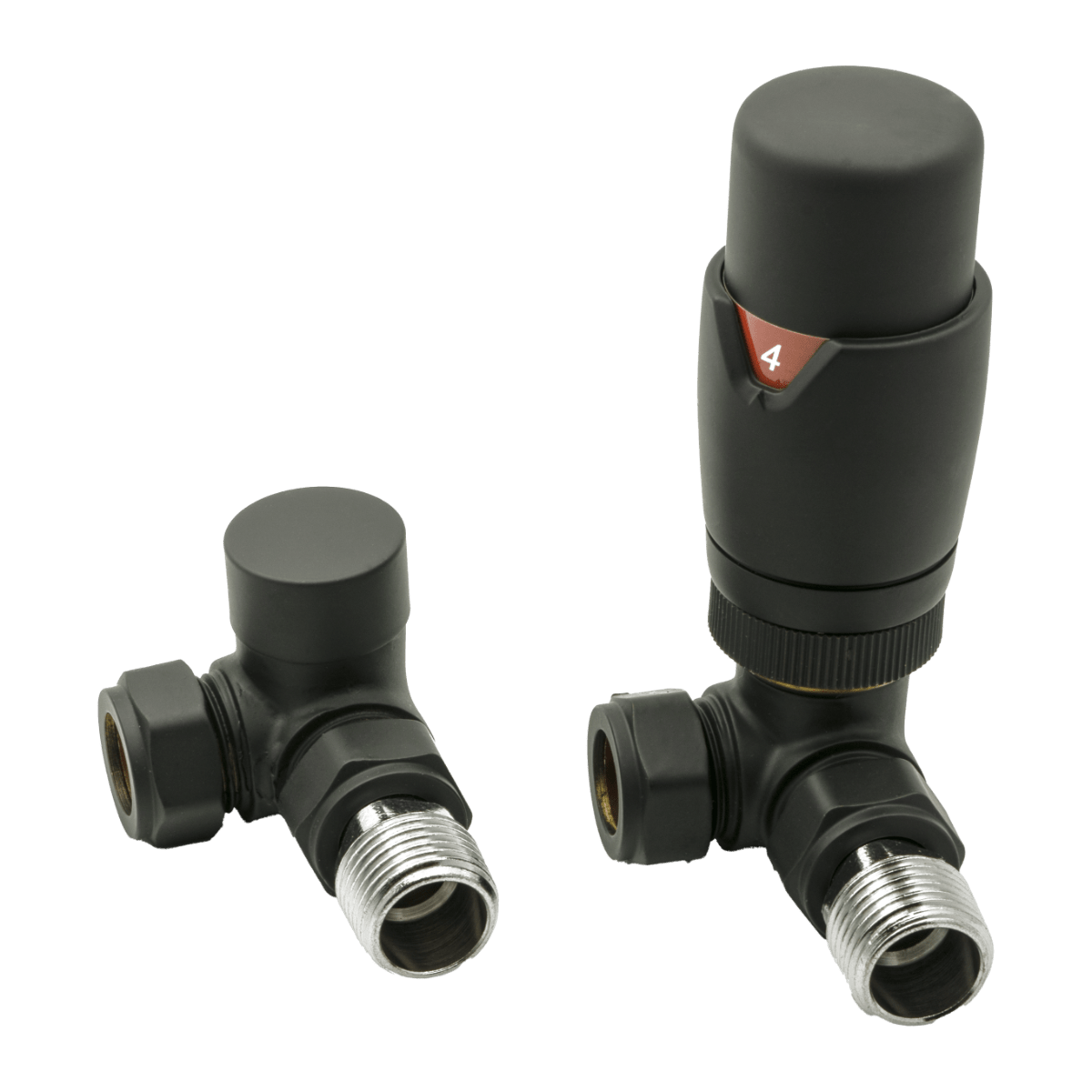 Reina Modal TRV Corner Valves in Black