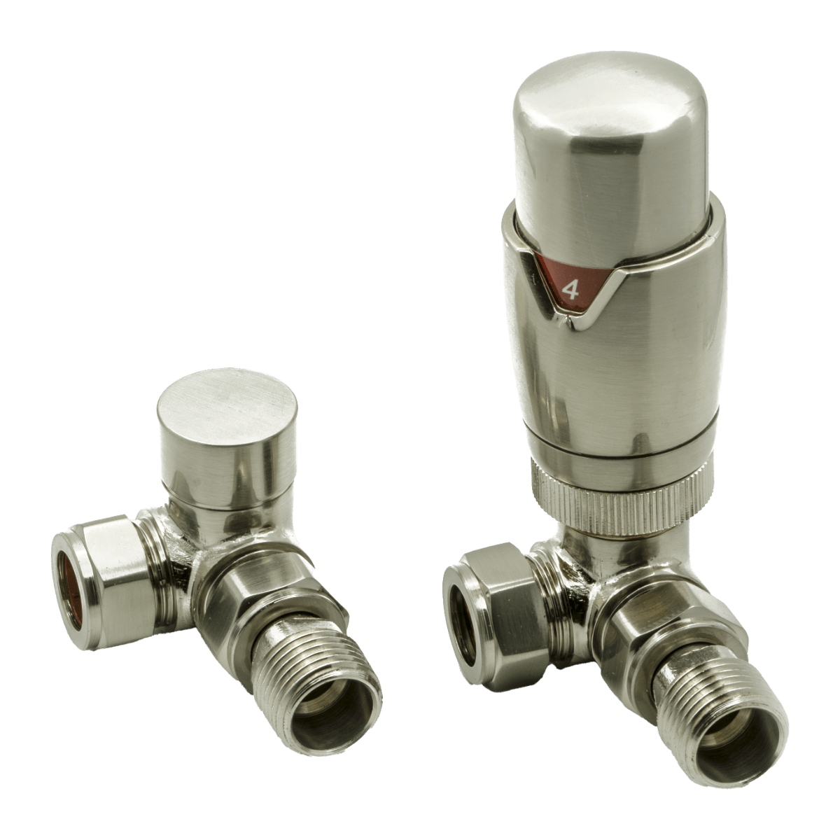 Reina Modal TRV Corner Valves in Brushed