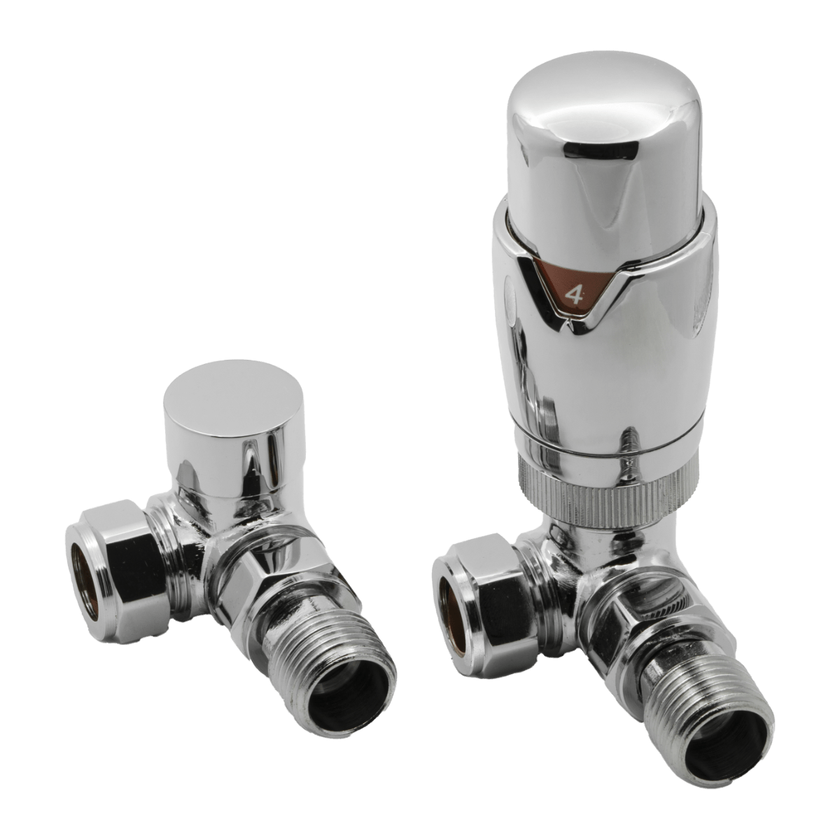 Reina Modal TRV Corner Valves in Chrome