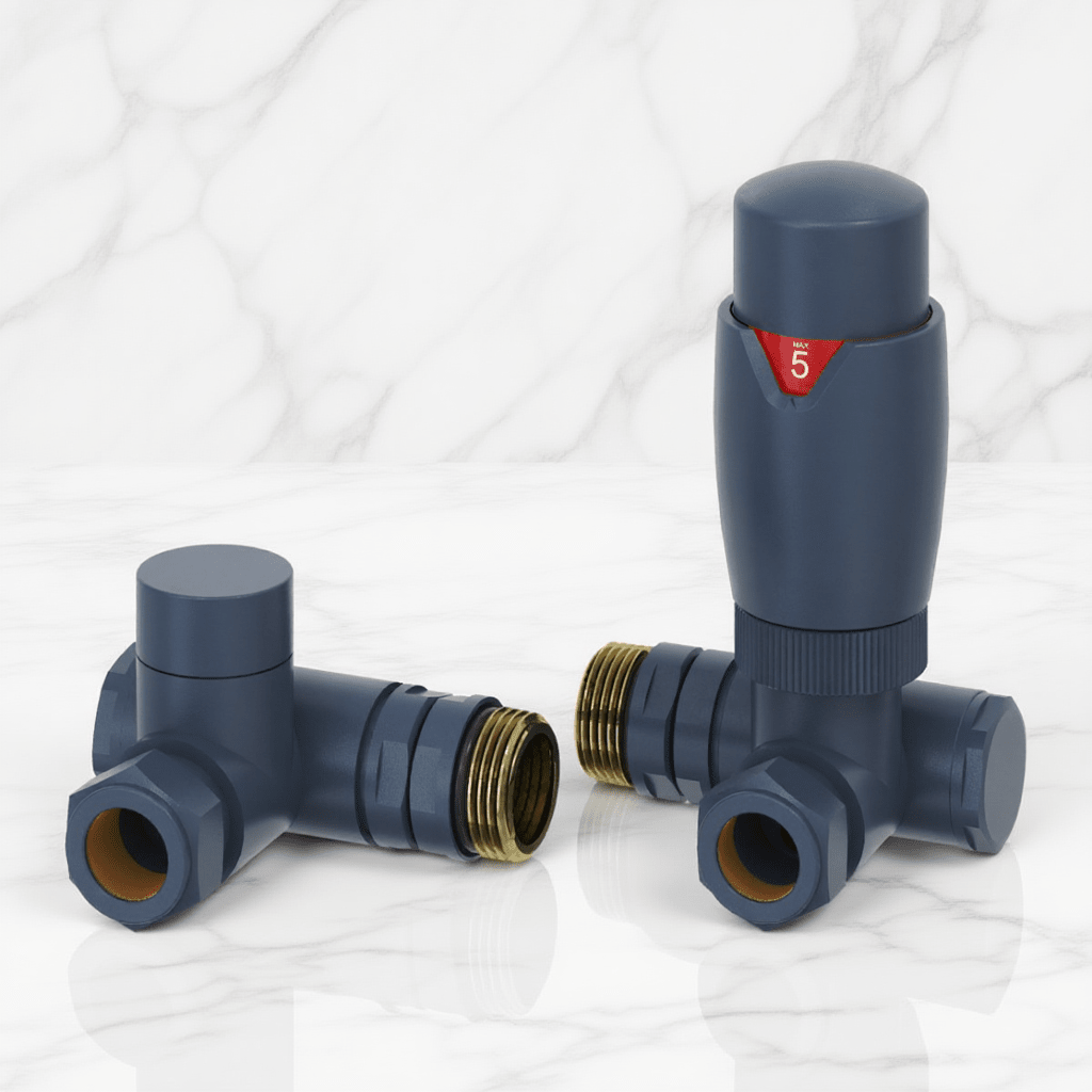Reina Modal TRV Dual Fuel Corner Valves in Anthracite