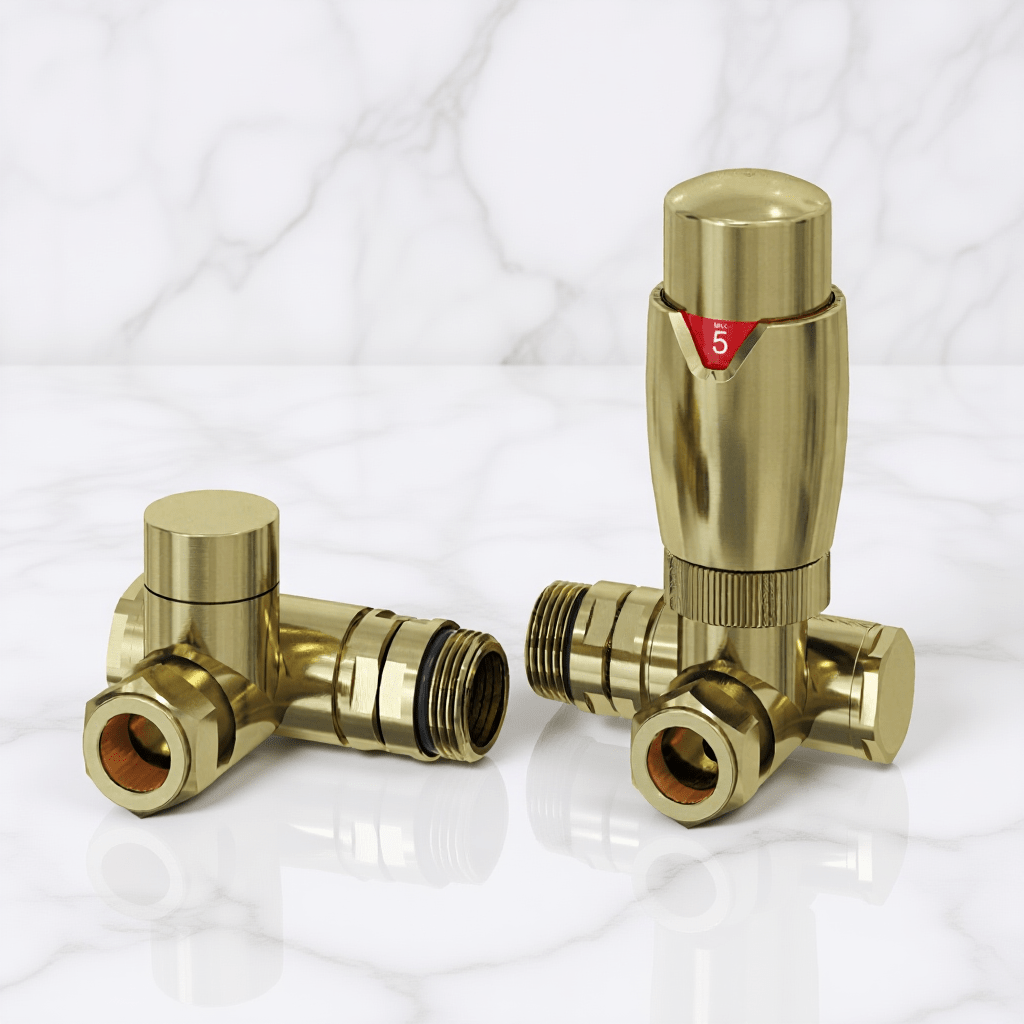 Reina Modal TRV Dual Fuel Corner Valves in Bronze