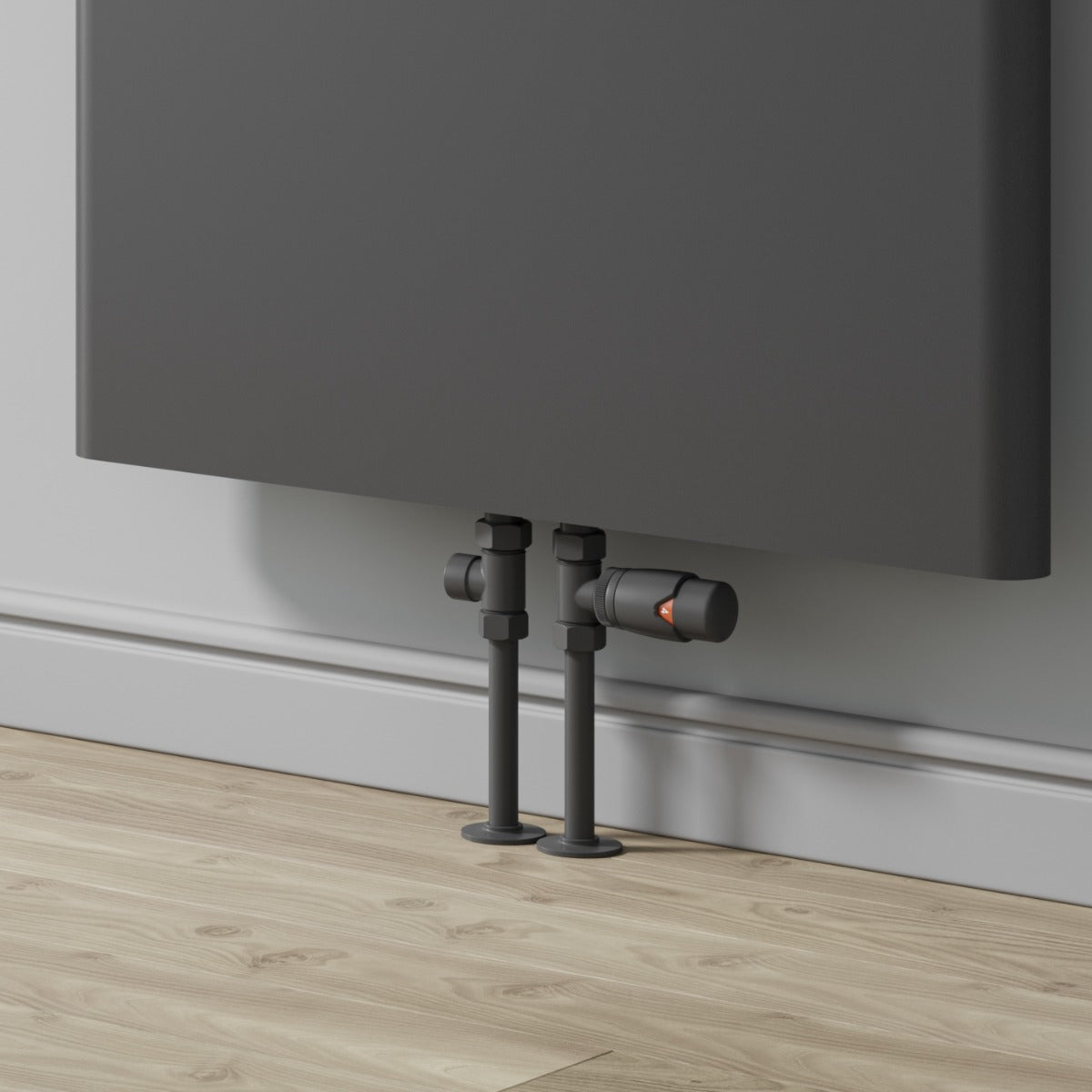 Reina Modal TRV Straight Valves in Anthracite