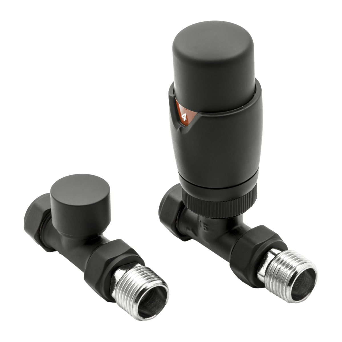 Reina Modal TRV Straight Valves in Black