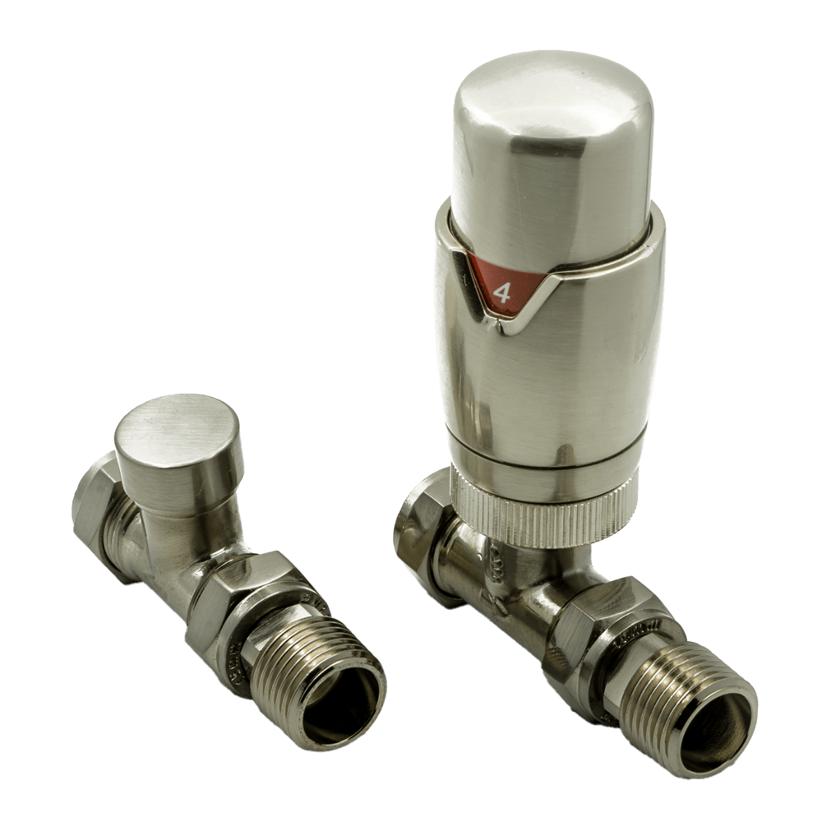 Reina Modal TRV Straight Valves in Brushed