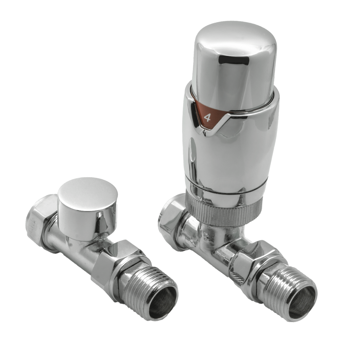 Reina Modal TRV Straight Valves in Chrome