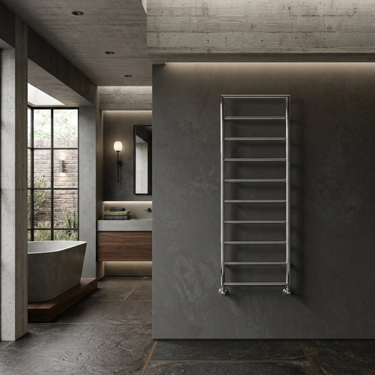 Reina Nardo Steel Modern Towel Radiator in Chrome in Chrome