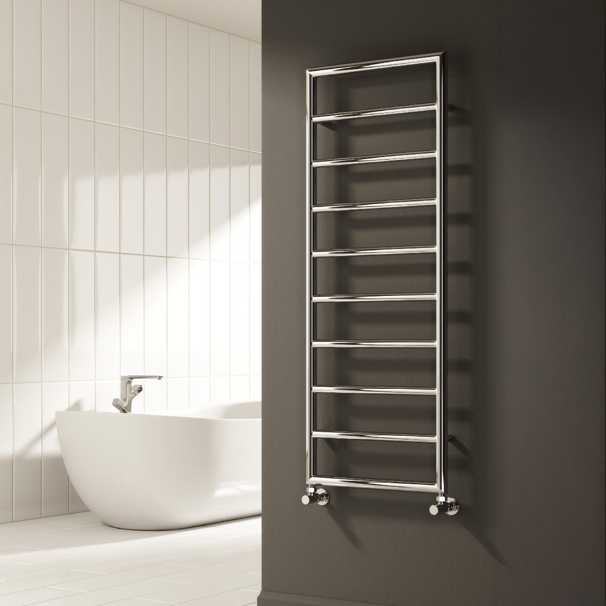 Reina Nardo Steel Modern Towel Radiator in Chrome in Chrome