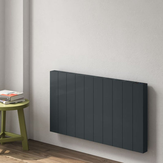 Reina Nika Horizontal Electric Radiator in Anthracite in Anthracite
