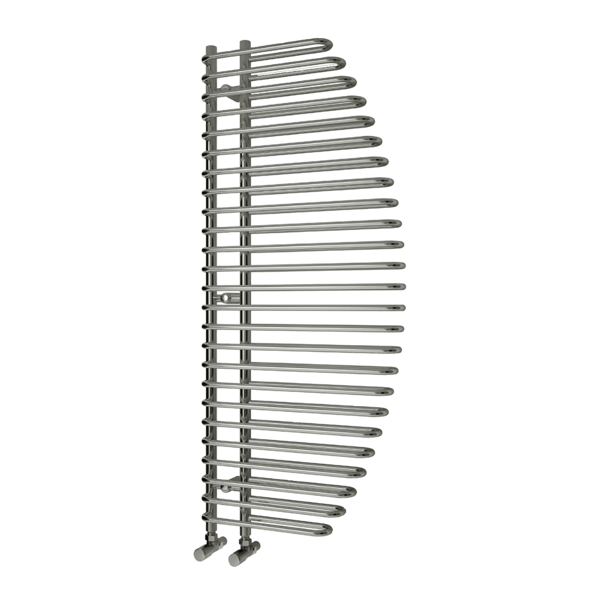 Reina Nola Chrome Curve Steel Bathroom Radiator in Chrome
