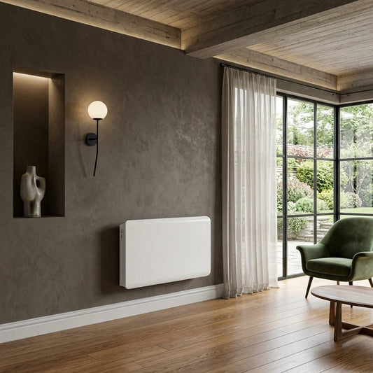 Reina Odet Electric Wifi Flat Panel Steel Radiator in Anthracite