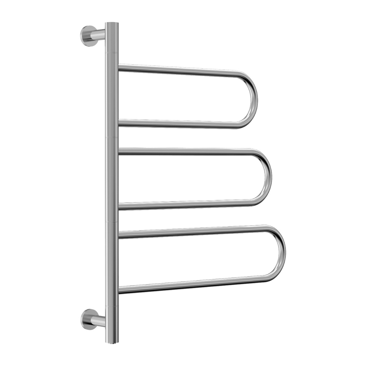 Reina Orne Dry Electric Heated Towel Rail in Polished Stainless Steel in 750H x 550W