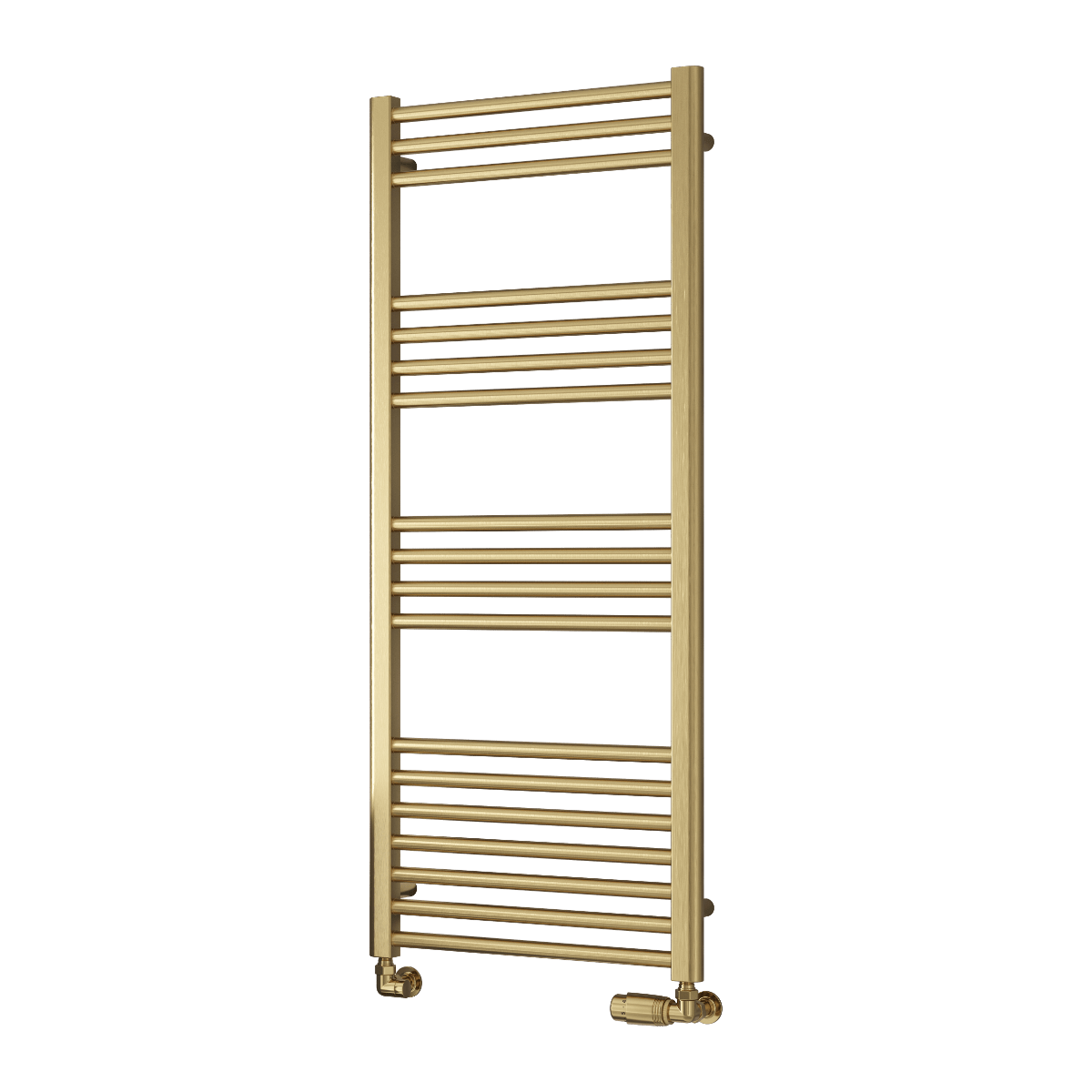 Reina Ottone Brushed Brass Steel Bathroom Radiator in 1200H x 500W