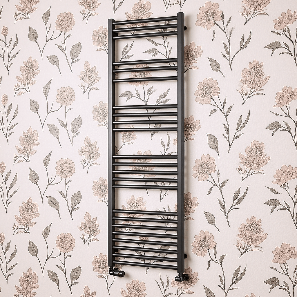 Reina Ottone Brushed Gun Metal Steel Bathroom Radiator in 1200H x 500W