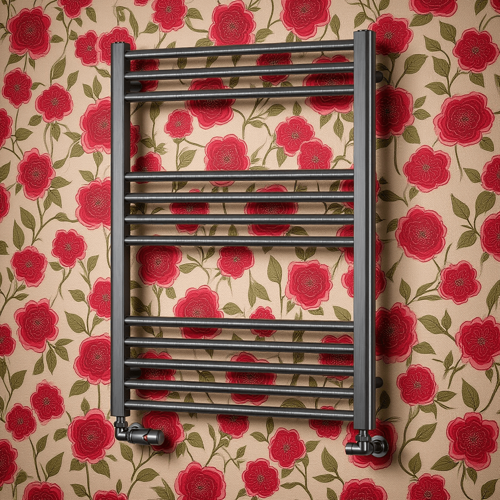 Reina Ottone Brushed Gun Metal Steel Bathroom Radiator in 1200H x 600W