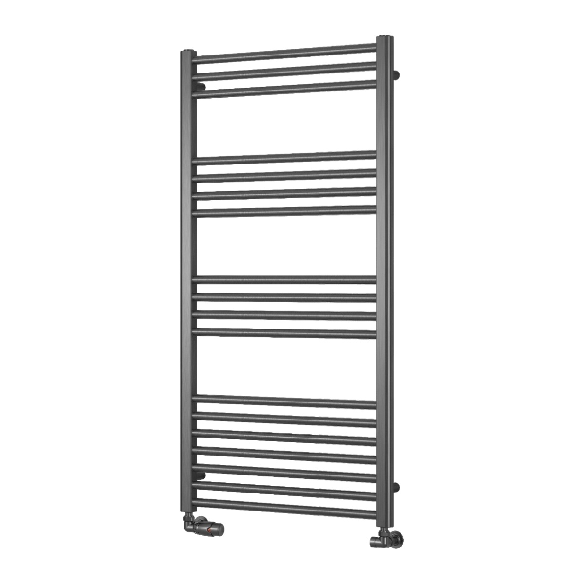 Reina Ottone Brushed Gun Metal Steel Bathroom Radiator in 800H x 500W