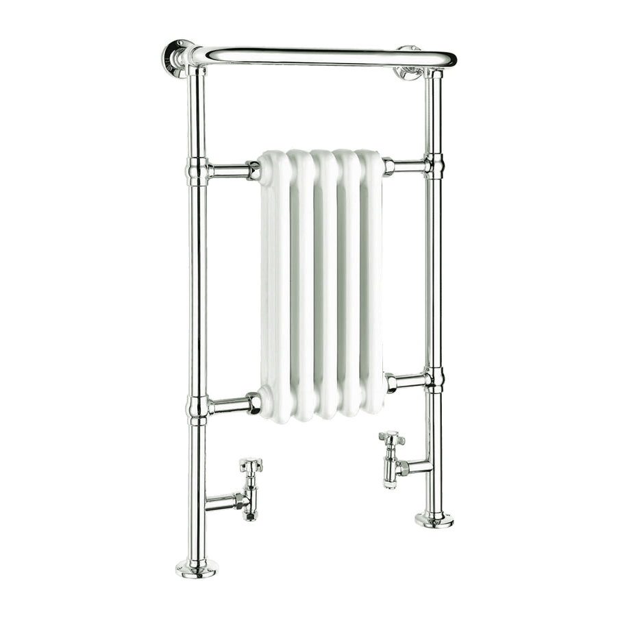 Reina Oxford Traditional Designer Steel Bathroom Radiator in Chrome & White