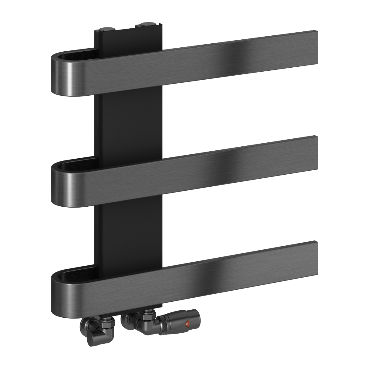 Reina Panaro Opulent Designer Bathroom Towel Radiator in Brushed Gun Metal