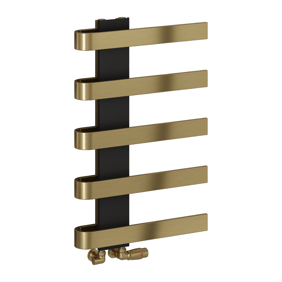 Reina Panaro Opulent Designer Bathroom Towel Radiator in Brushed Brass