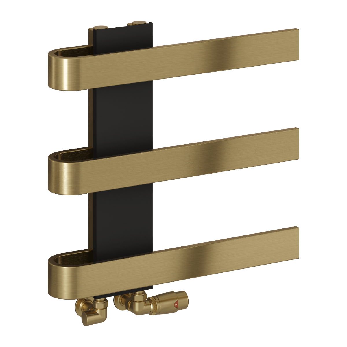 Reina Panaro Opulent Designer Bathroom Towel Radiator in Brushed Brass - 500H x 500W