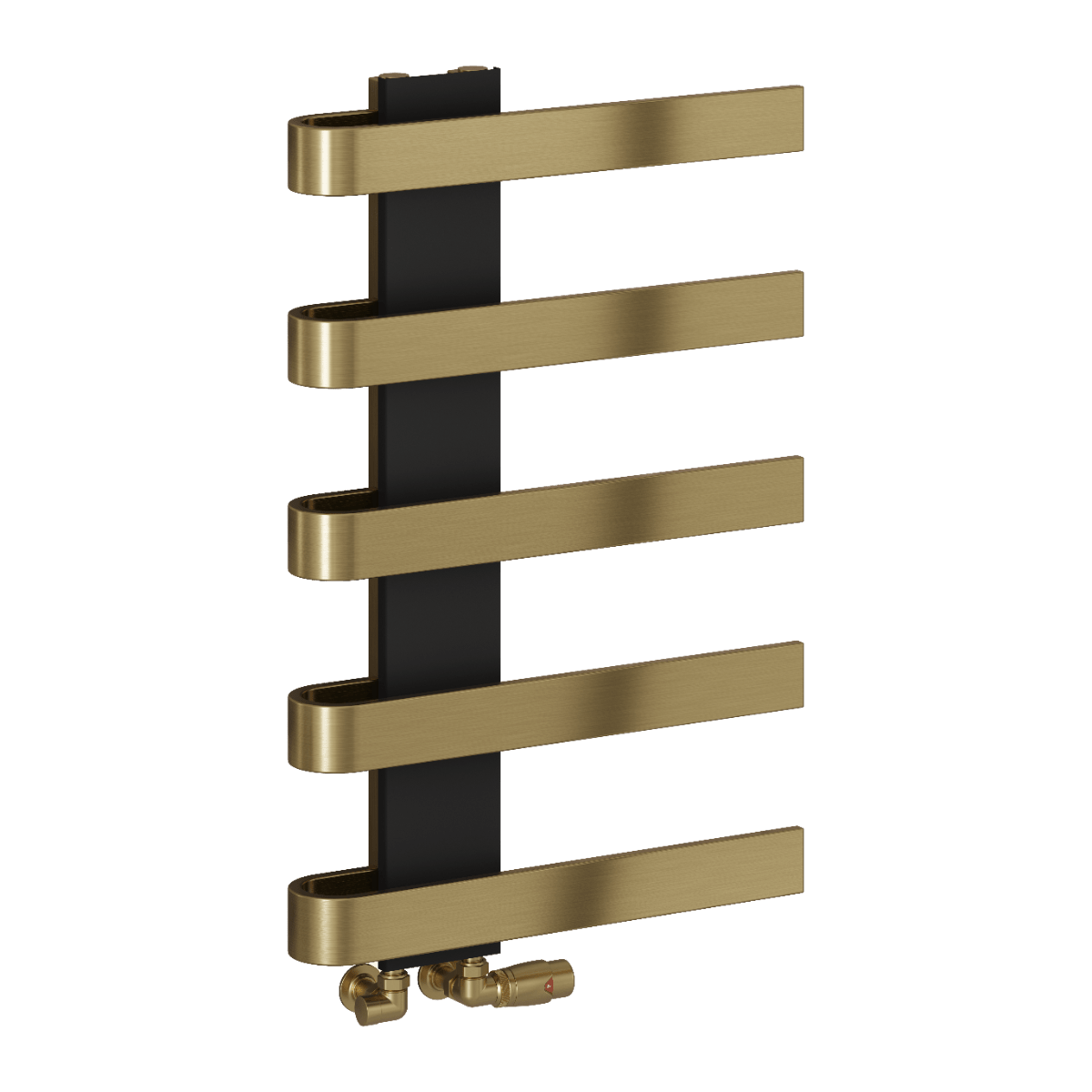 Reina Panaro Opulent Designer Bathroom Towel Radiator in Brushed Brass