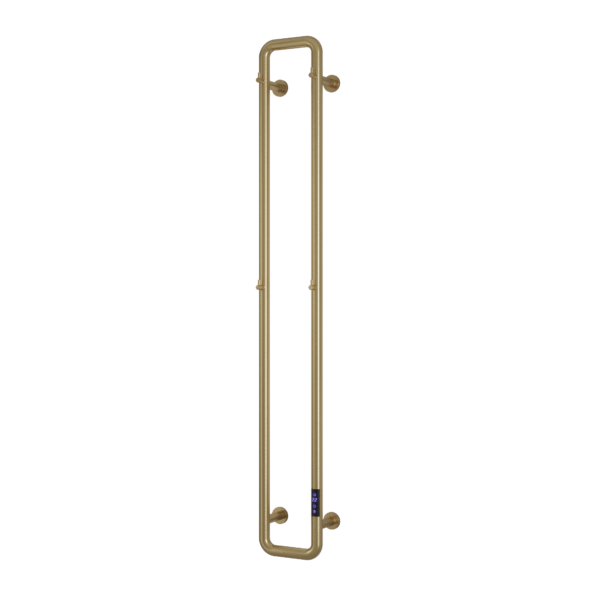 Reina Pelmo Dry Electric Vertical Pipe Radiator in Brushed Brass 1500H x 200W