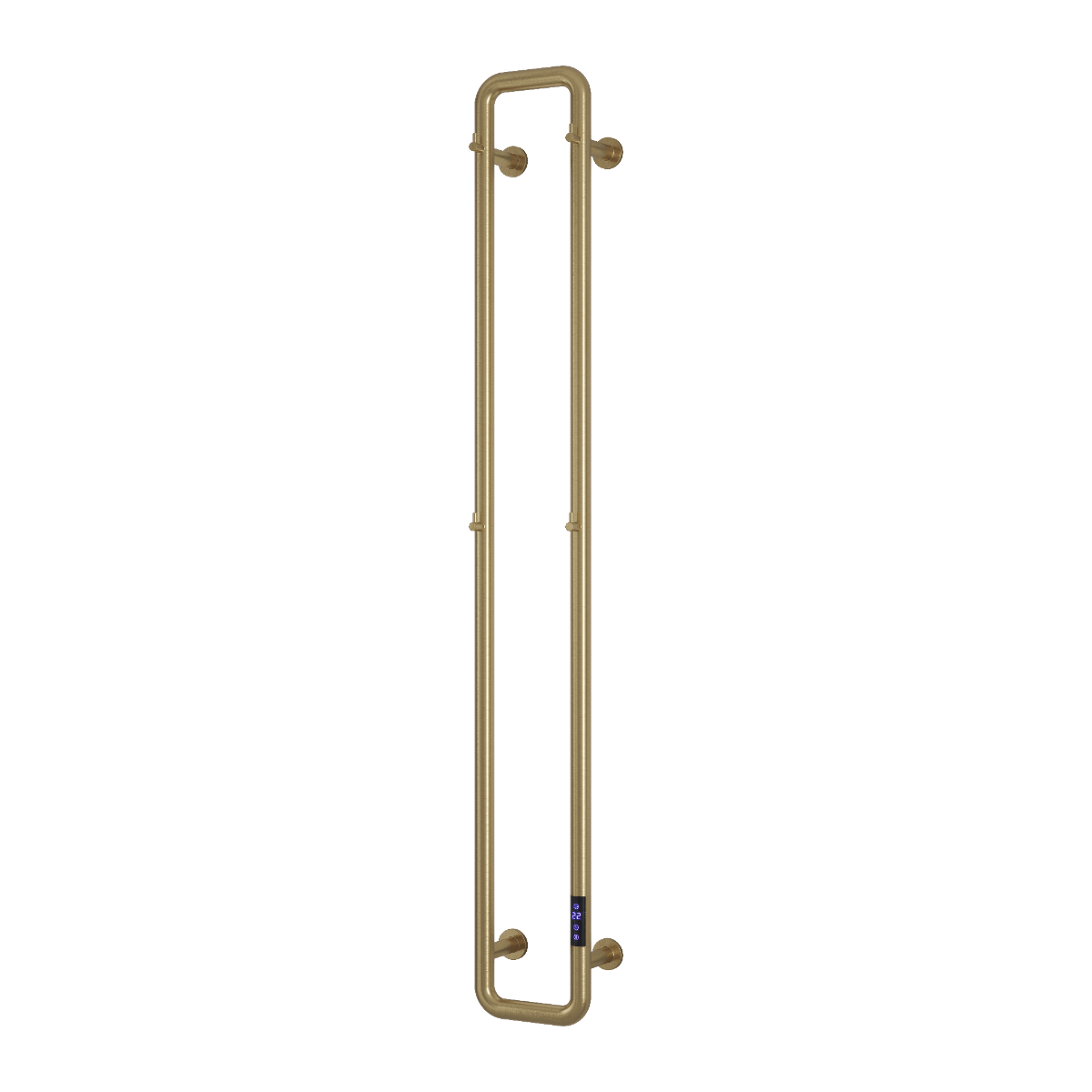 Reina Pelmo Steel Dry Electric Vertical Pipe Radiator in Brushed Brass in Brushed Brass