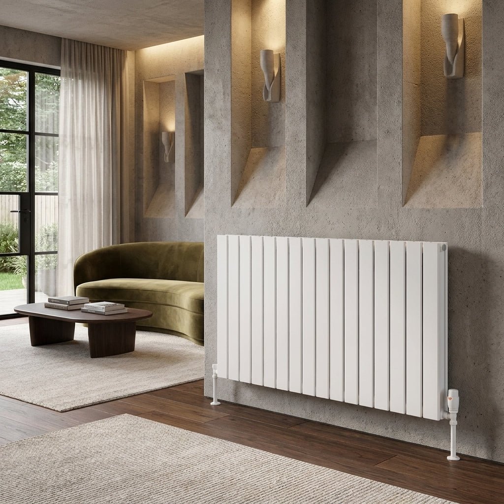 Reina Piatto Aluminium Horizontal Double Panel Radiator in 600H x 445W